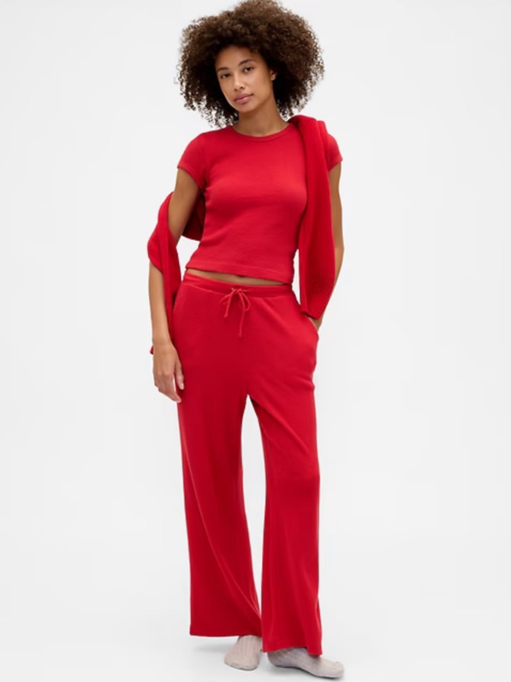 Gap Factory Waffle-Knit Super Soft Wide-Leg Pajama Pants Women’s NWT Large